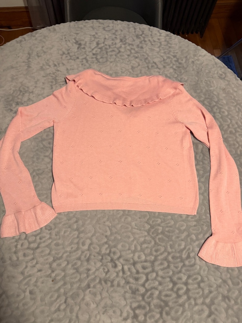 Wayf Blush Pink Ruffle-Trim Cropped Cardigan - Picture 7 of 8